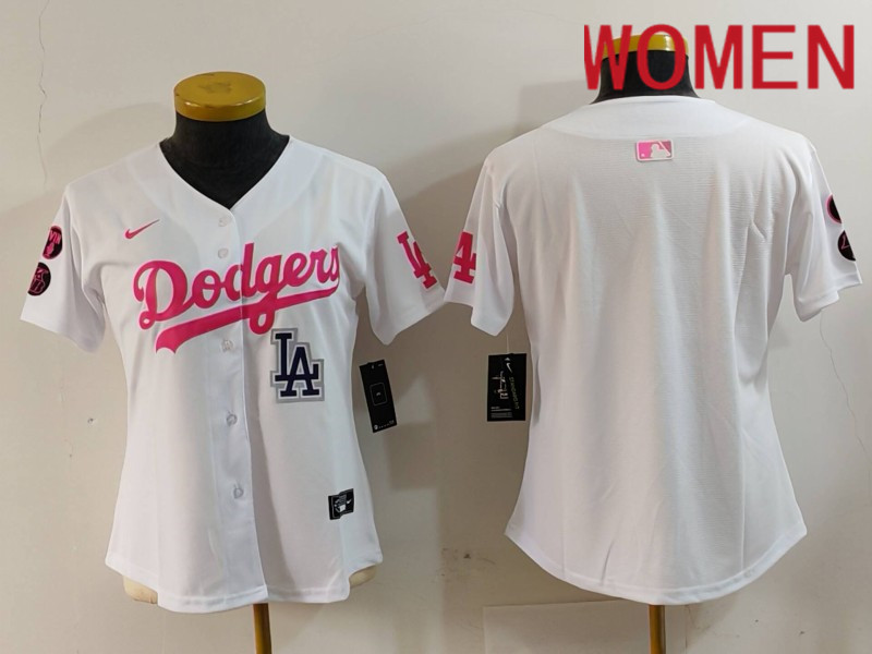 Women Los Angeles Dodgers Blank White joint name 2024 Nike MLB Jersey style 2